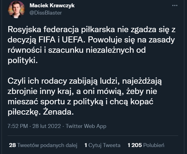 HIT! Na takie ''ZASADY'' powołuje się Rosyjska federacja piłkarska!